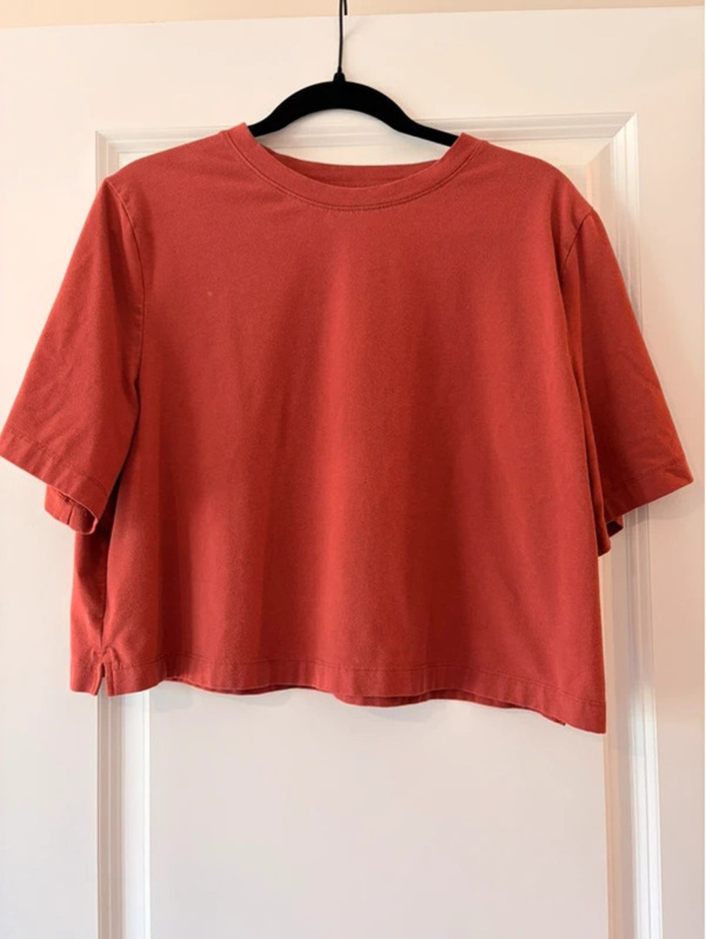 A New Day Women’s Large Rust Red Cropped Boxy T-Shirt Short Sleeve Crewneck